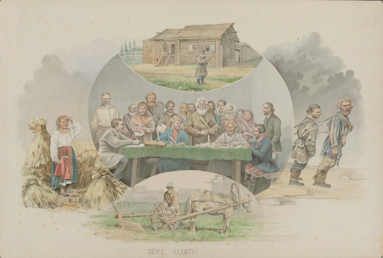 Vergi tahsilatı, 1862. by Mikhail Stepanovich Znamensky