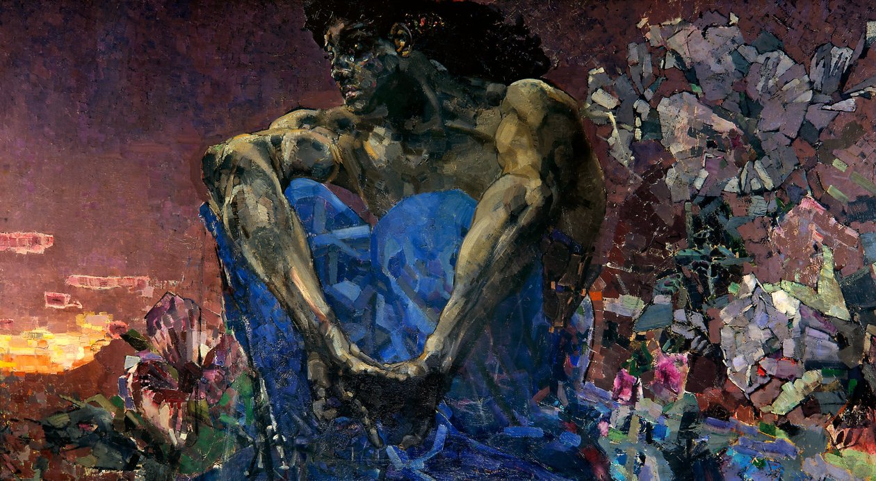 Şeytan (oturmuş) by Mikhail Aleksandrovich Vrubel
