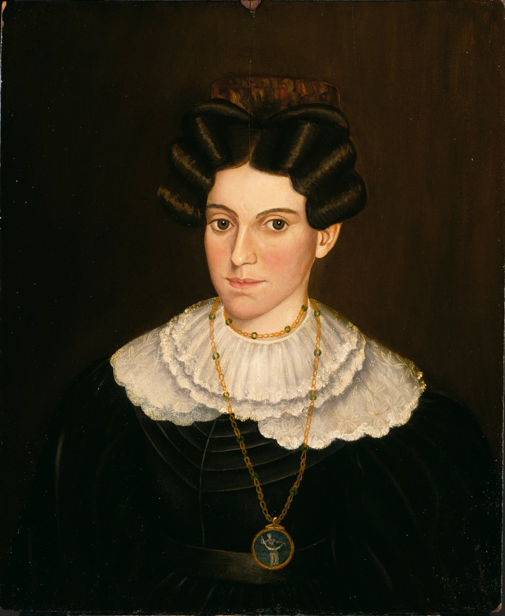 Siyah Elbiseli Kadın, ca. 1835-1840. by Milton W. Hopkins