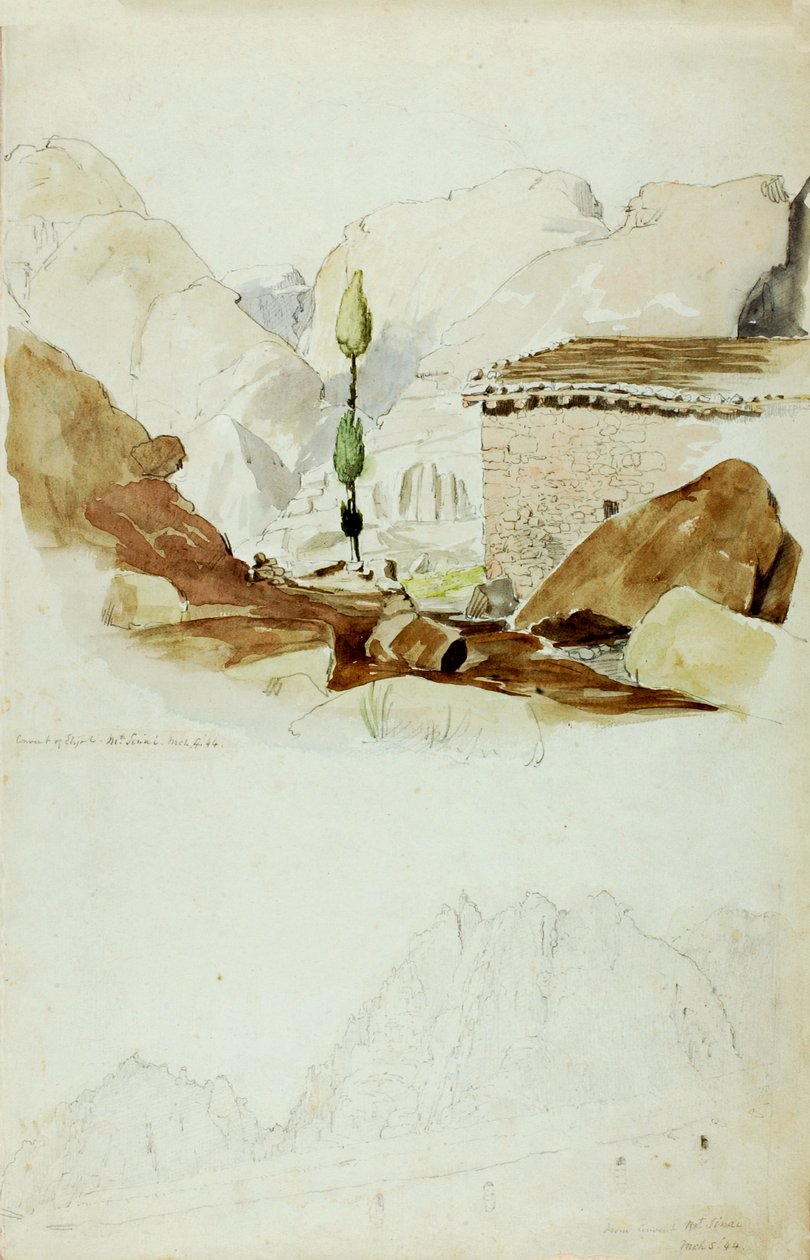 İlyas Manastırı, Sina Dağı, 1844. by Miner Kilbourne Kellogg