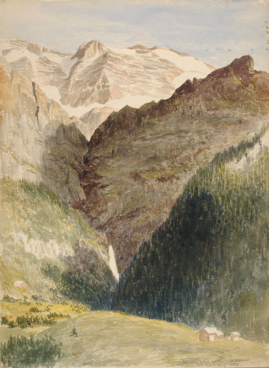 Buzul ve Şelaleler, 1863. by Miner Kilbourne Kellogg
