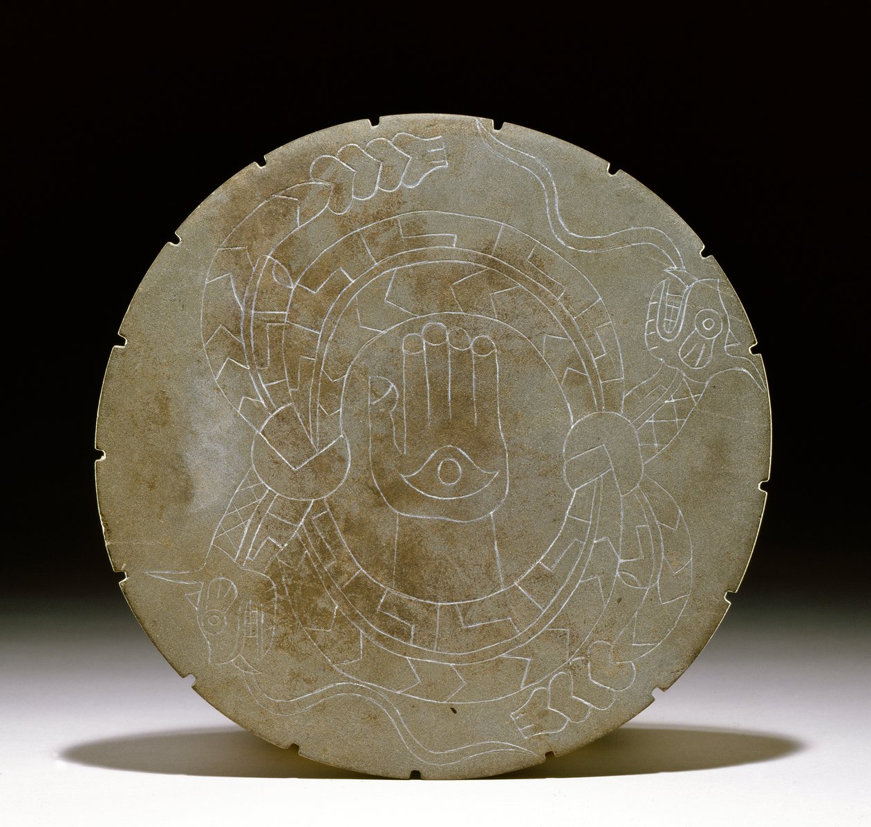 ಪ್ಯಾಲೆಟ್ ಸ್ಟೋನ್, ಮೌಂಡ್‌ವಿಲ್ಲೆ, 1200-1500 (ಇದನ್ನೂ ನೋಡಿ 422910) ಟರ್ಕ್ by Mississippian culture