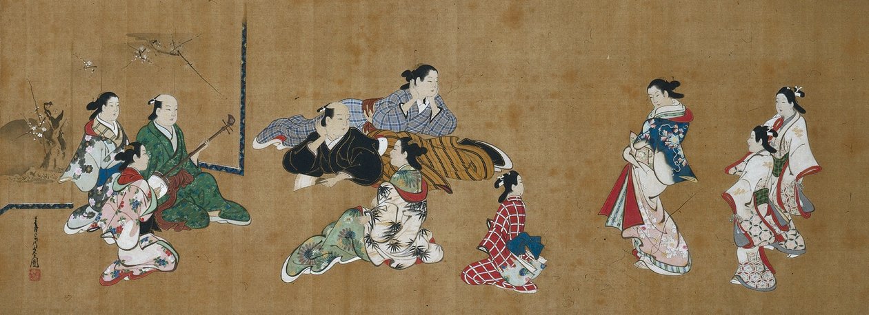Eğlence Sahnesi, 18. yüzyıl. by Miyagawa Chōshun