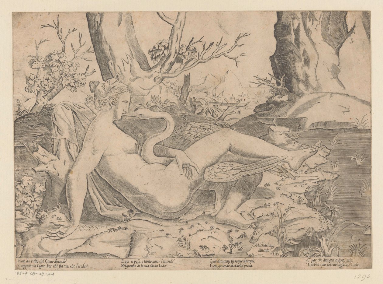 Leda ve kuğu by Monogrammist IHS