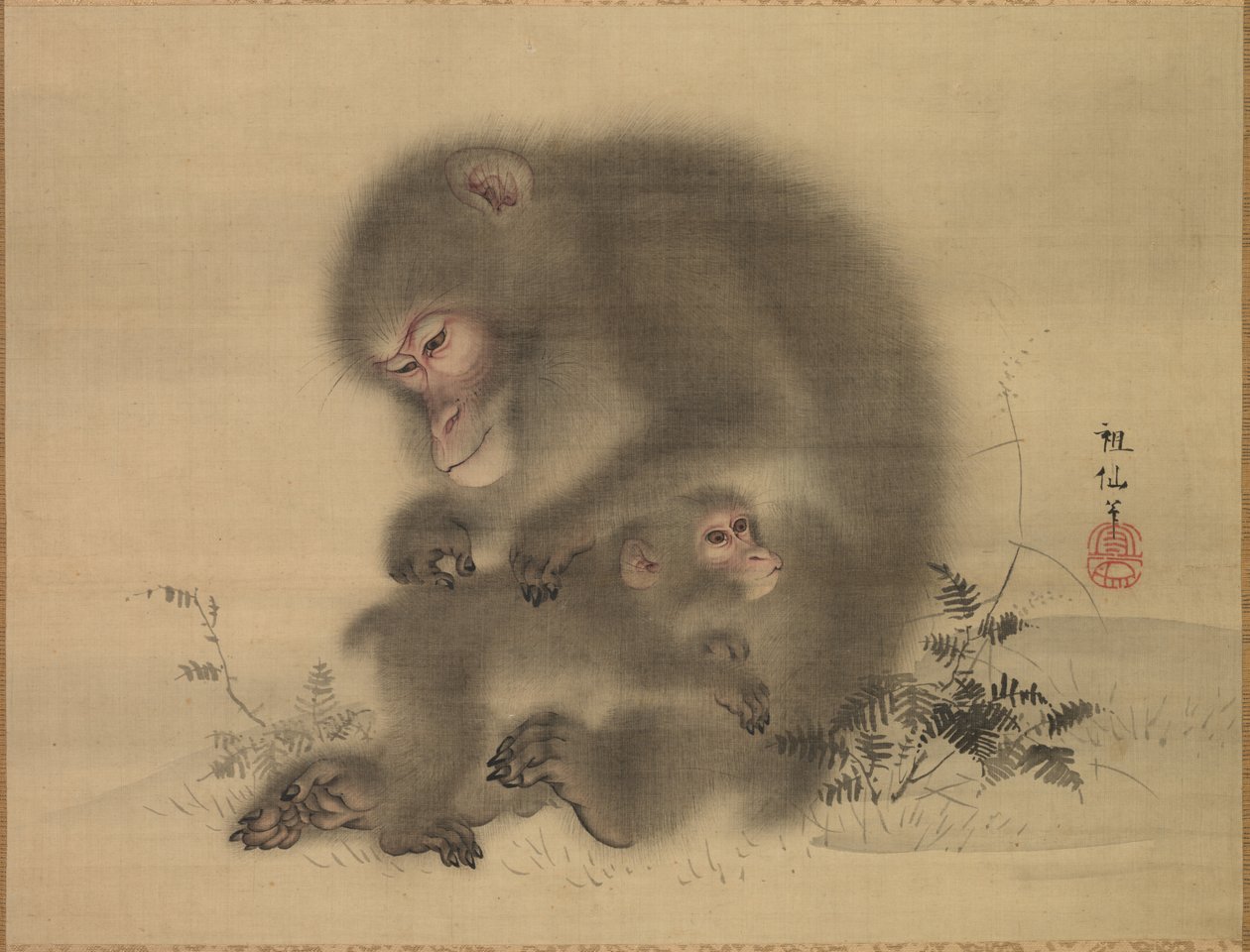 Maymunlar, 18. yüzyılın sonu ve 19. yüzyılın başı. by Mori Sosen