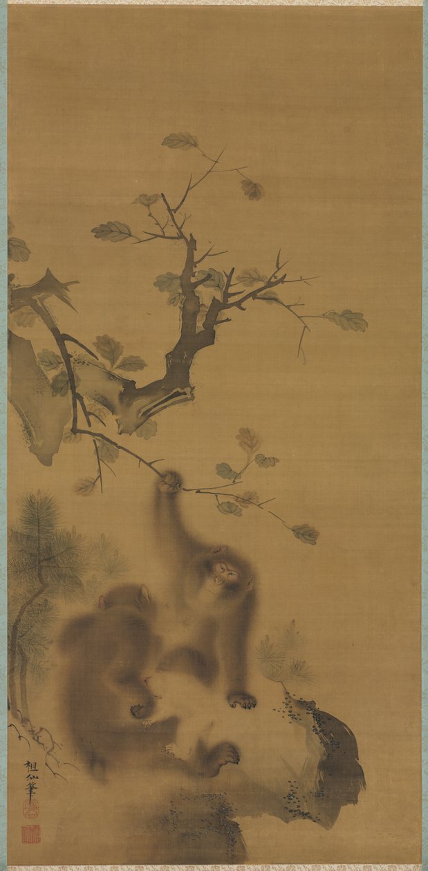 Kaya Çıkıntısındaki Maymunlar, 1615-1868. by Mori Sosen