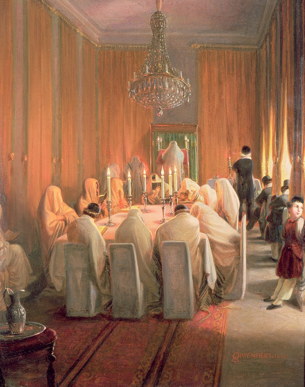 The Rothschild Family at Prayer by Moritz Daniel Oppenheim