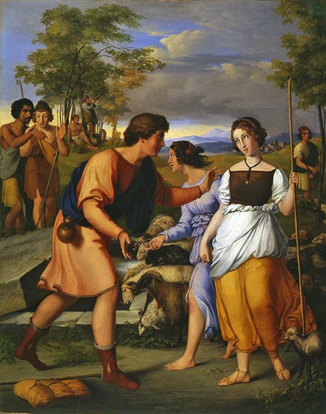 Rebecca ve Eliezer Kuyuda by Moritz Daniel Oppenheim