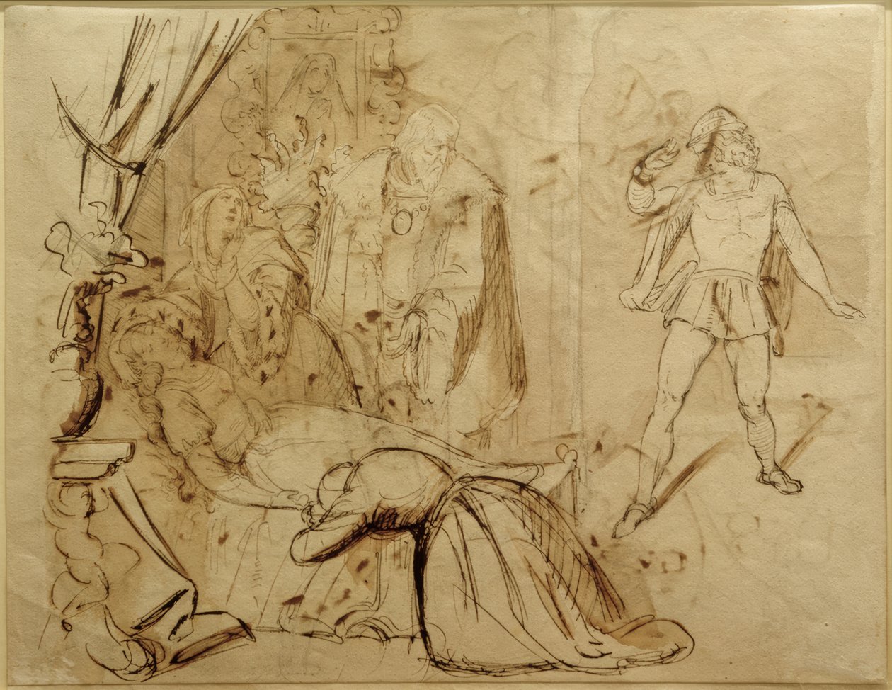 Bir peri masalı sahnesi için çalışma by Moritz Ludwig von Schwind