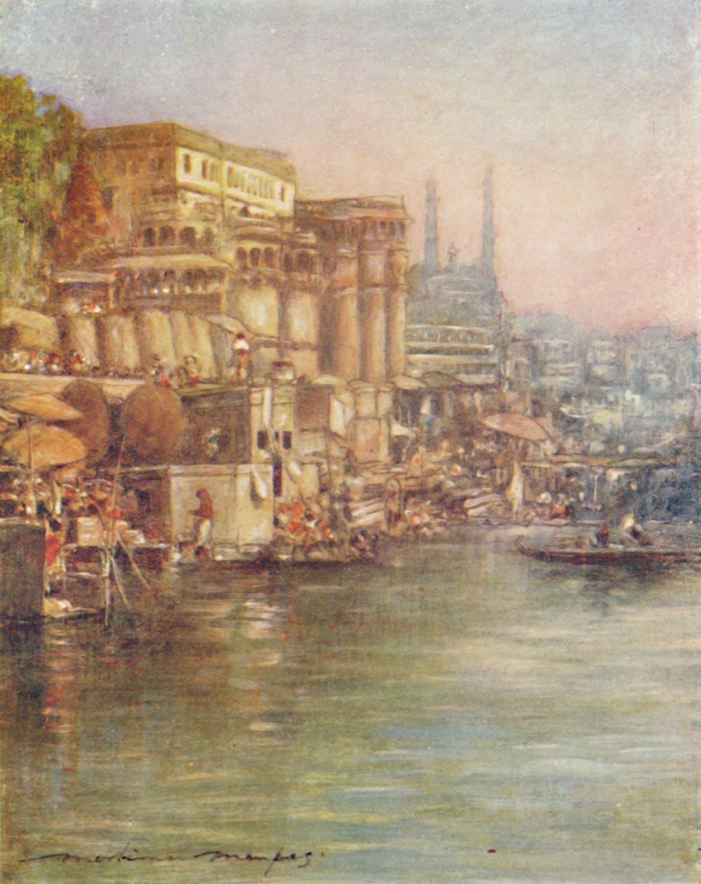 Nehir Önü, Benares, 1905 by Mortimer Ludington Menpes