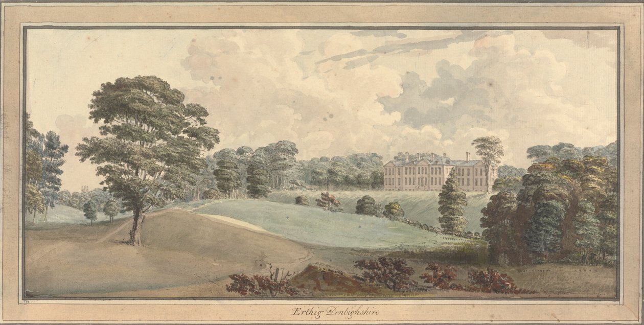 Erthig, Denbigshire, Galler manzarası by Moses Griffith