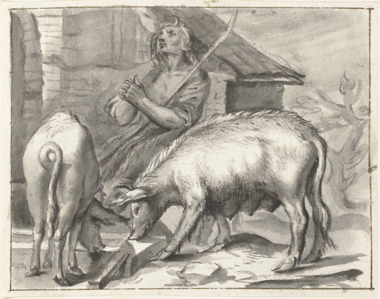 kümes hayvanları ile çiftlik by Moses Ter Borch
