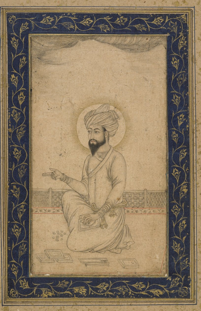 İmparator Babür, müstakil albüm folyosu, 19. yüzyıl sonu by Mughal School