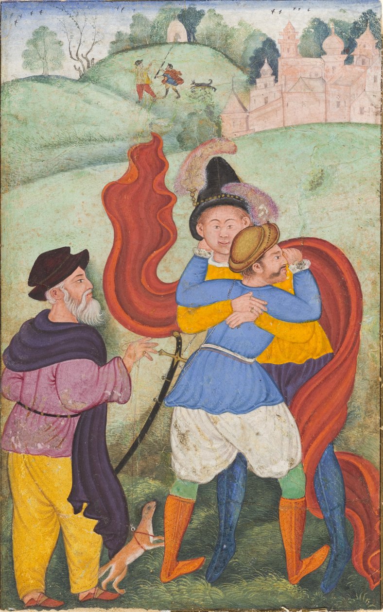 Avrupalılar Kucaklayan, c.1590 by Mughal School