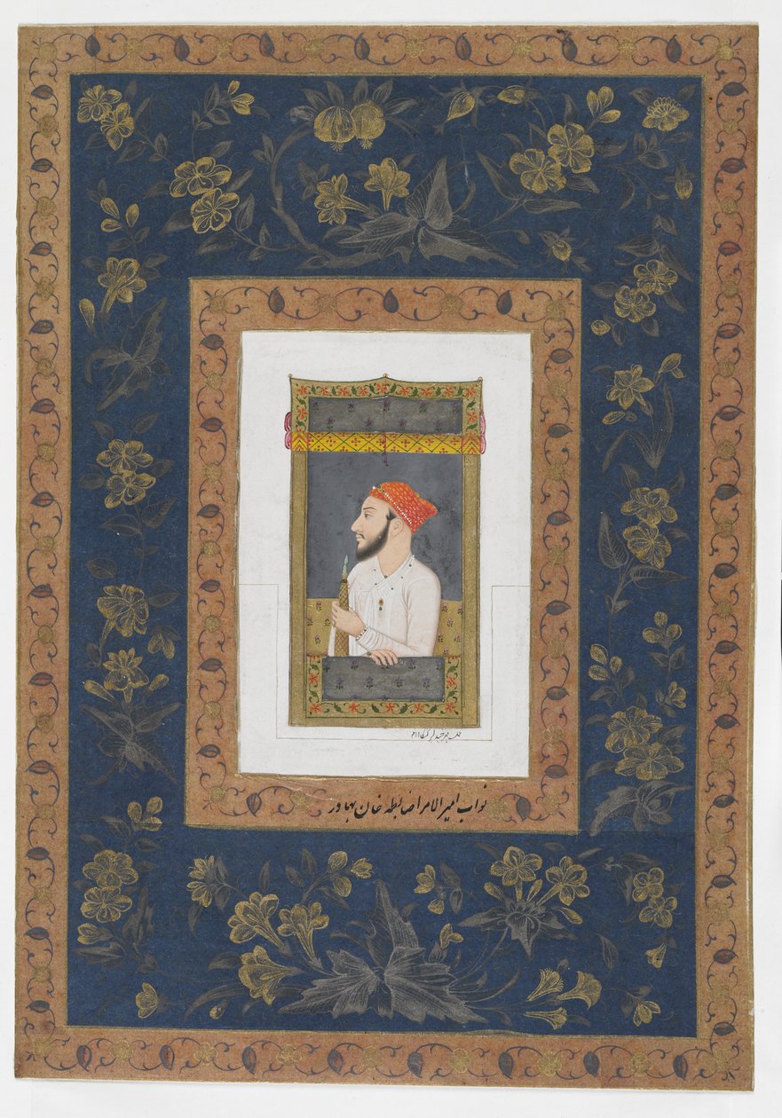Nawab Amir al-Umara Zabita Khan, resimli müstakil albüm folyosu, c.1770 by Mughal School