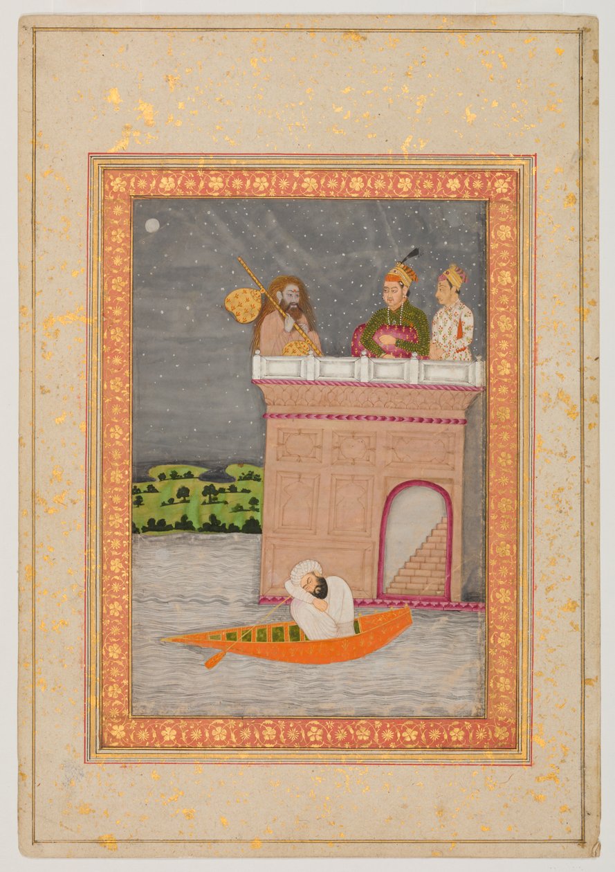 Kedara Ragini, c.1760 (kağıt üzerinde boya ve altın) by Mughal School