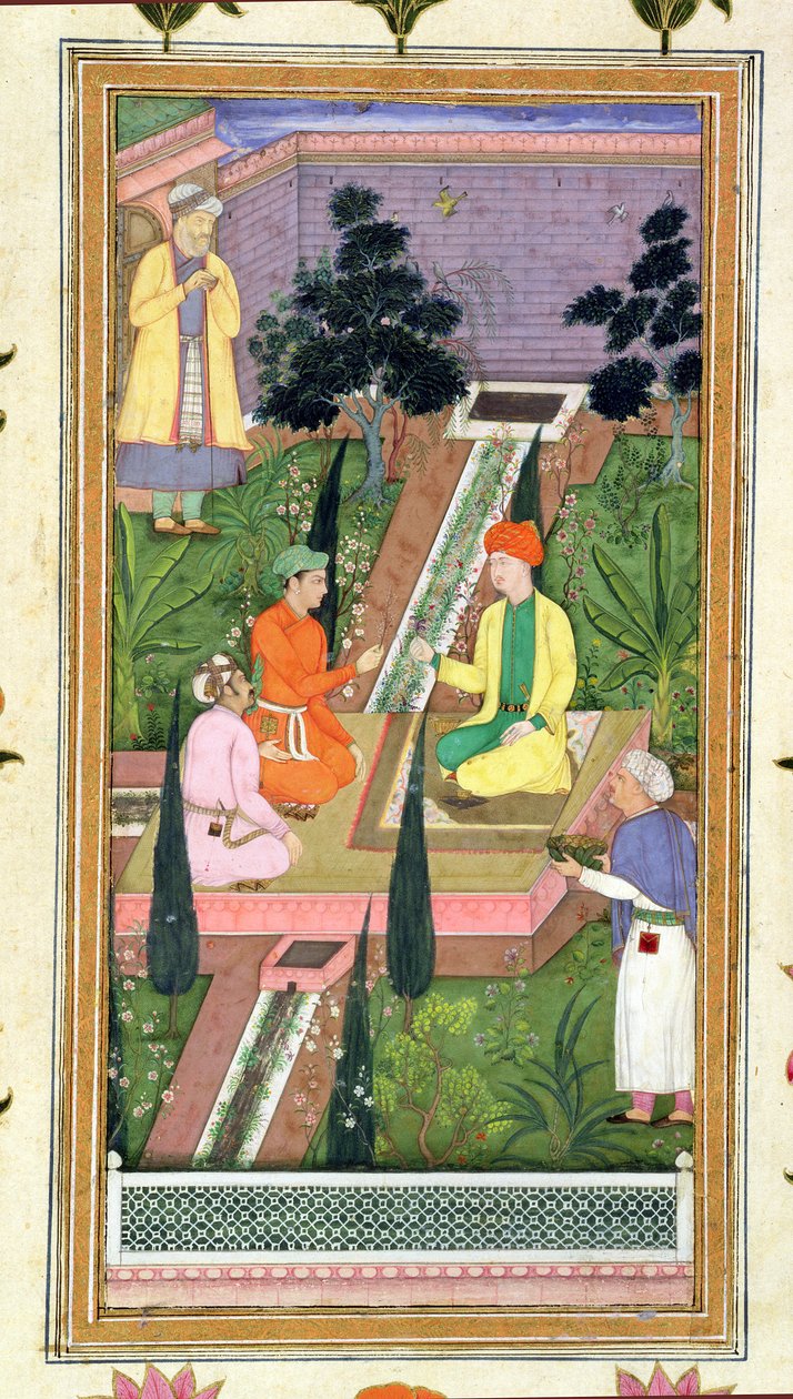 Clive Albümünden su bahçeleri by Mughal School