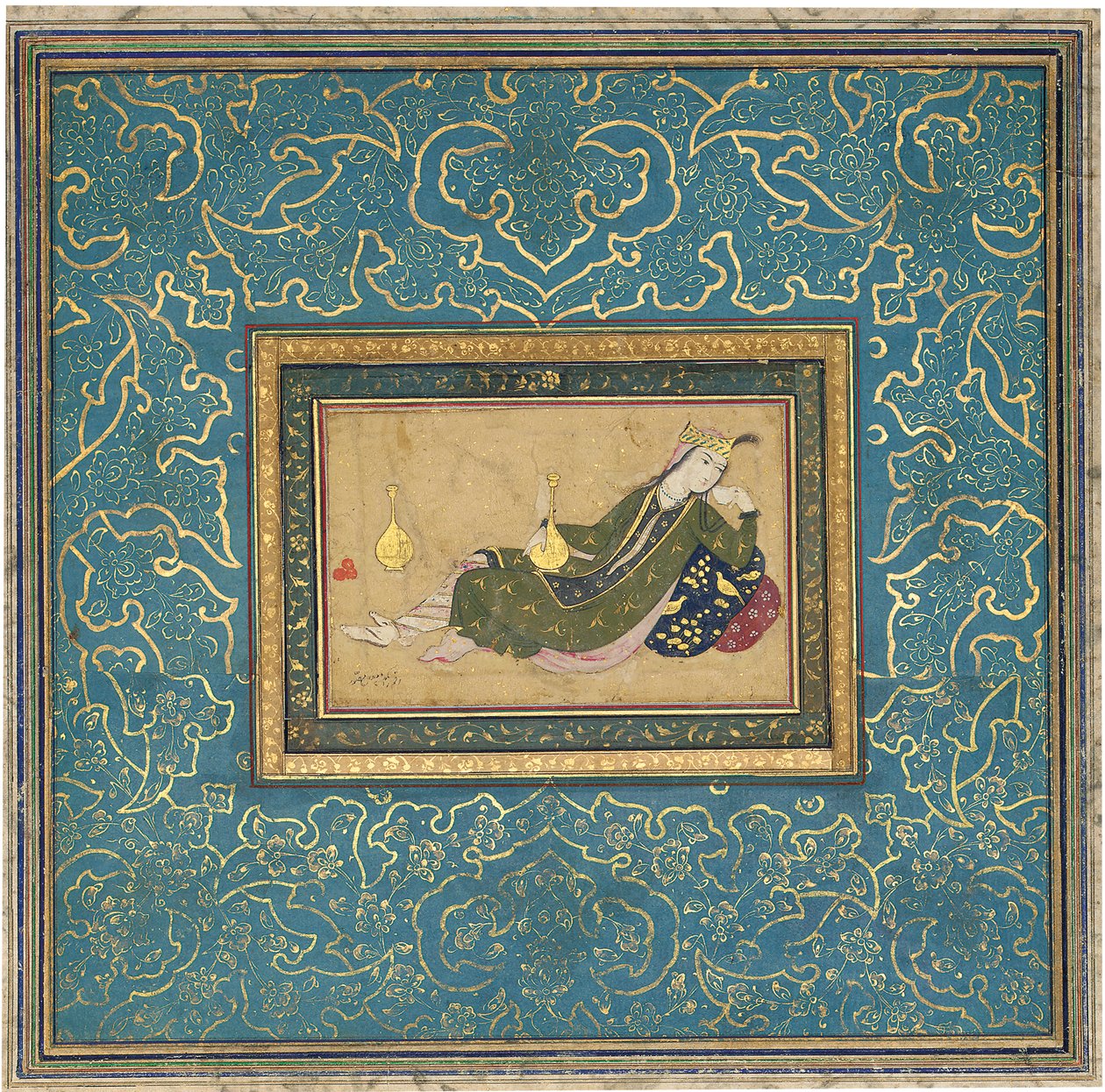 uzanmış bir bayan, c.1680 by Muin Musavvir