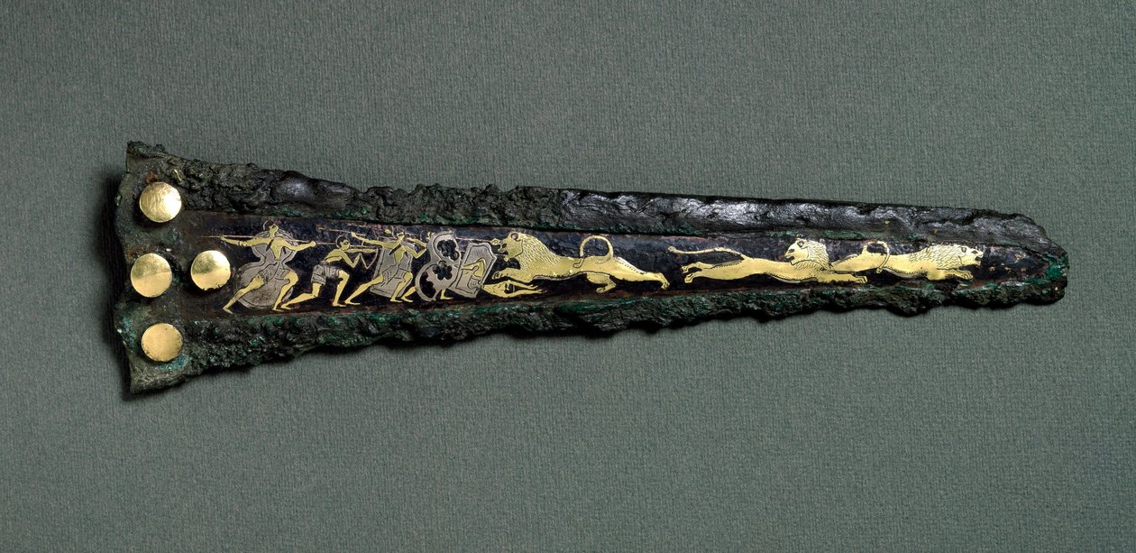 Hançer (bronz, altın ve gümüş) by Mycenaean