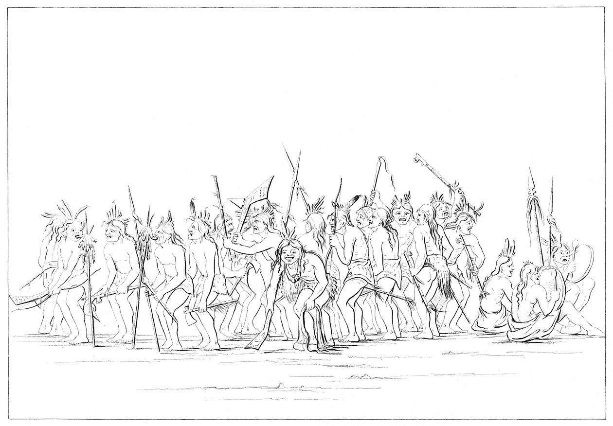 Siyuların köpek dansı, 1841. by Myers and Co