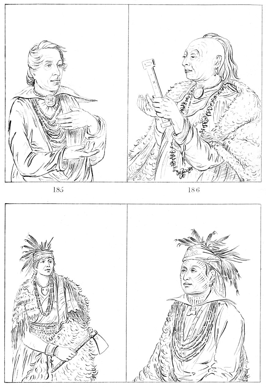 Kickapoos ve Weas, 1841. by Myers and Co
