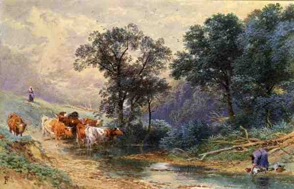 Derede (kağıt üzerine suluboya) by Myles Birket Foster