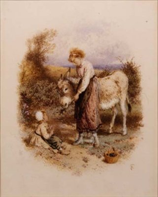 Eşek beslemek by Myles Birket Foster