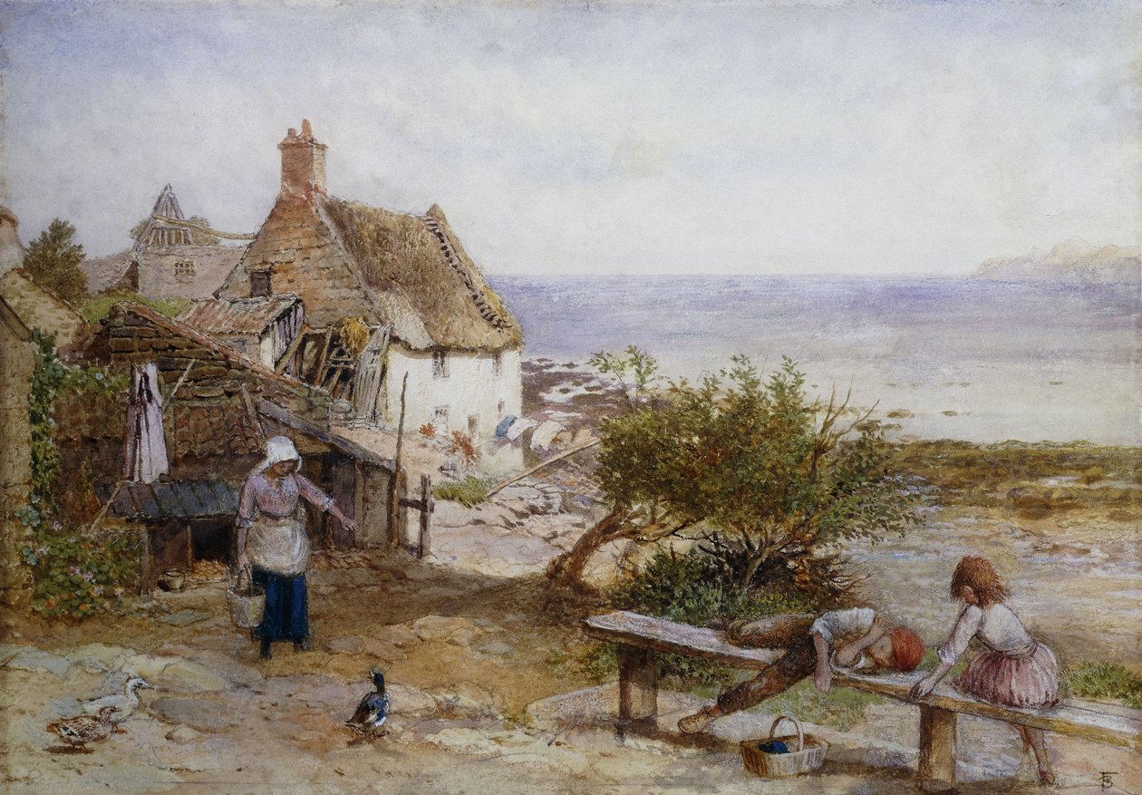 Runswick Körfezi, Yorkshire, by Myles Birket Foster