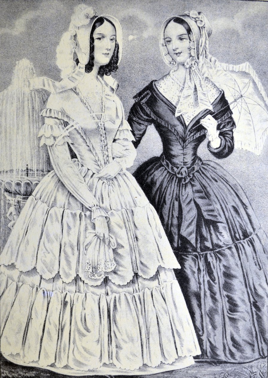 Currier & Ives İllüstrasyon 19. Yüzyıl. Kızkardeşler by N. and Ives, J.M. Currier