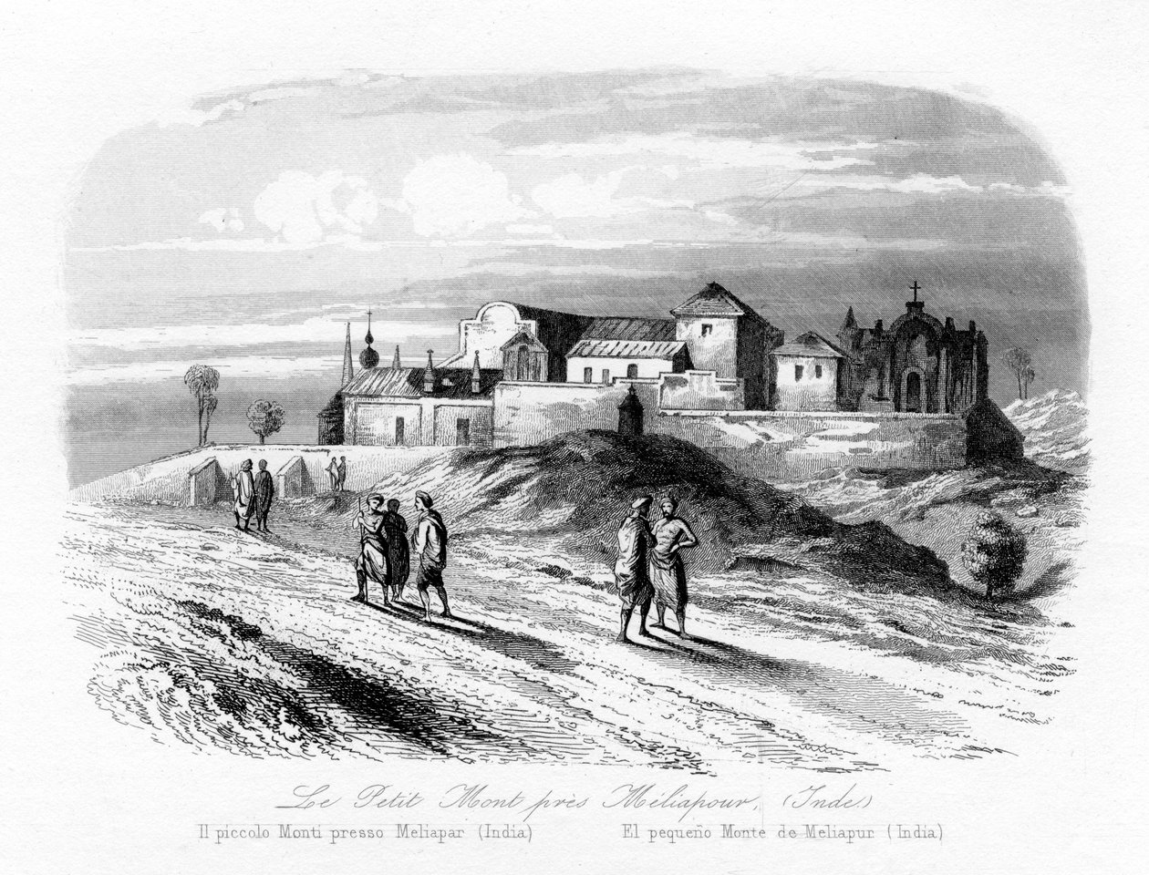 Meliapur, Hindistan, c1840 yakınlarındaki küçük dağ. by N. Remond