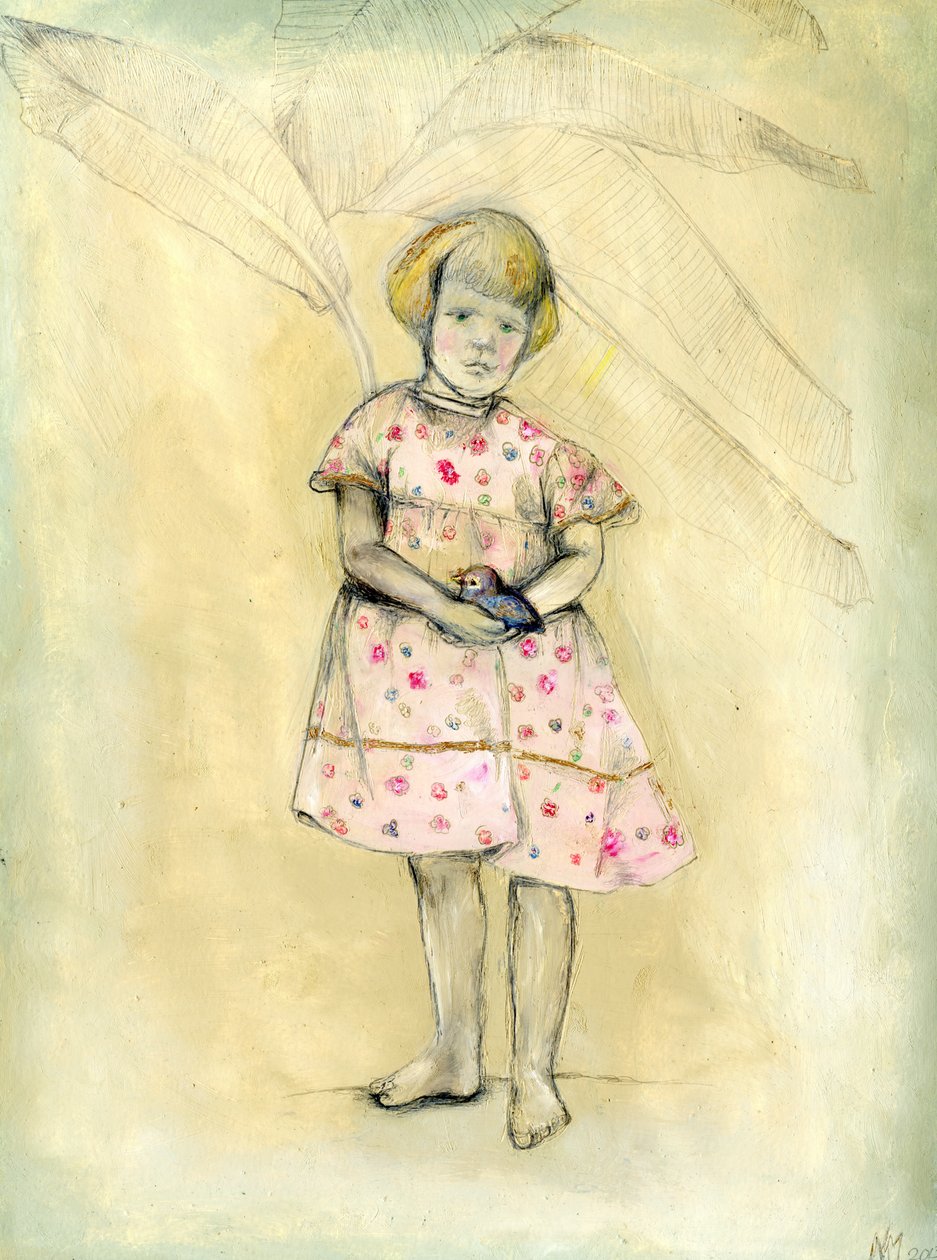 Passarinha, küçük kuş, 2013, (karttaki yağ) by Nancy Moniz Charalambous