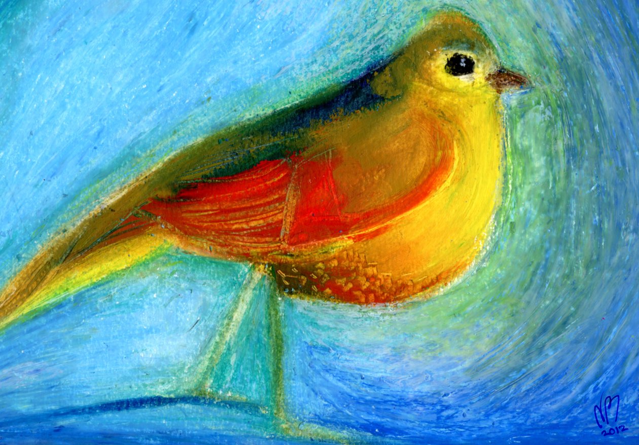 Dilek Kuşu, 2012, (kağıt üzerine yağlı pastel) by Nancy Moniz Charalambous