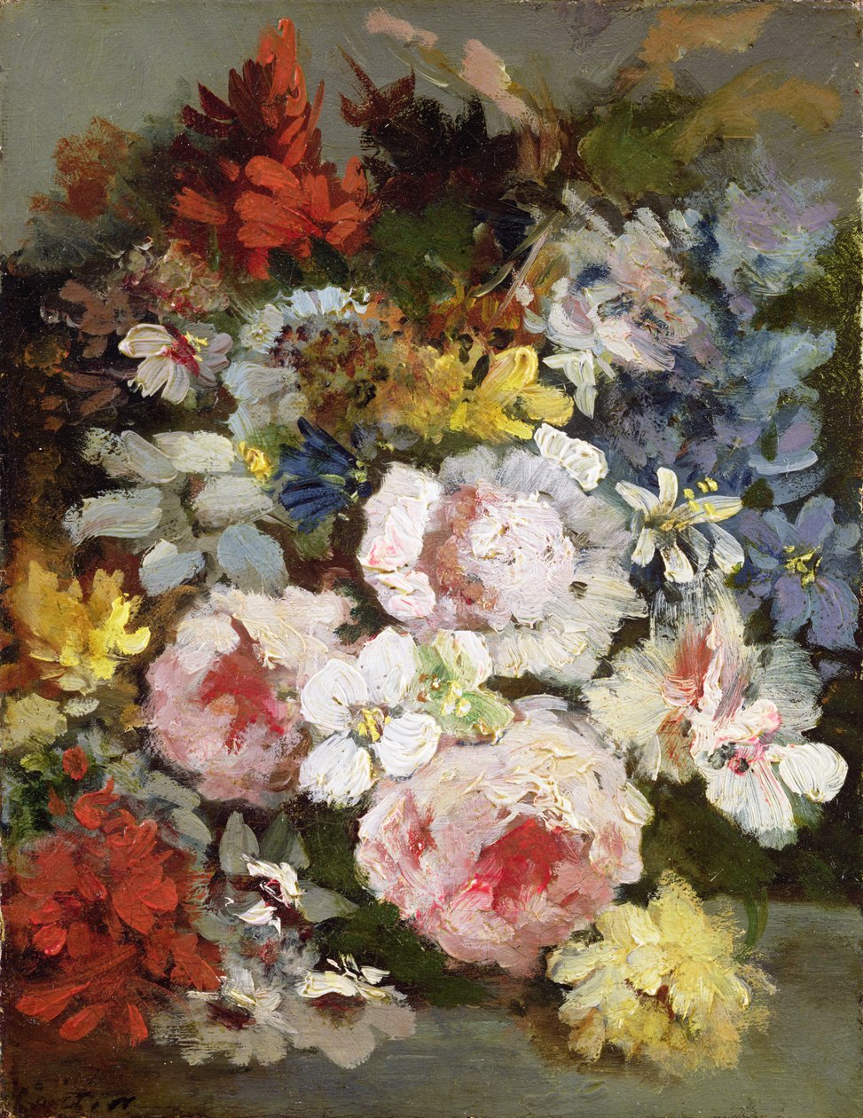 çeşitli çiçekler by Narcisse Virgile Diaz de la Peña