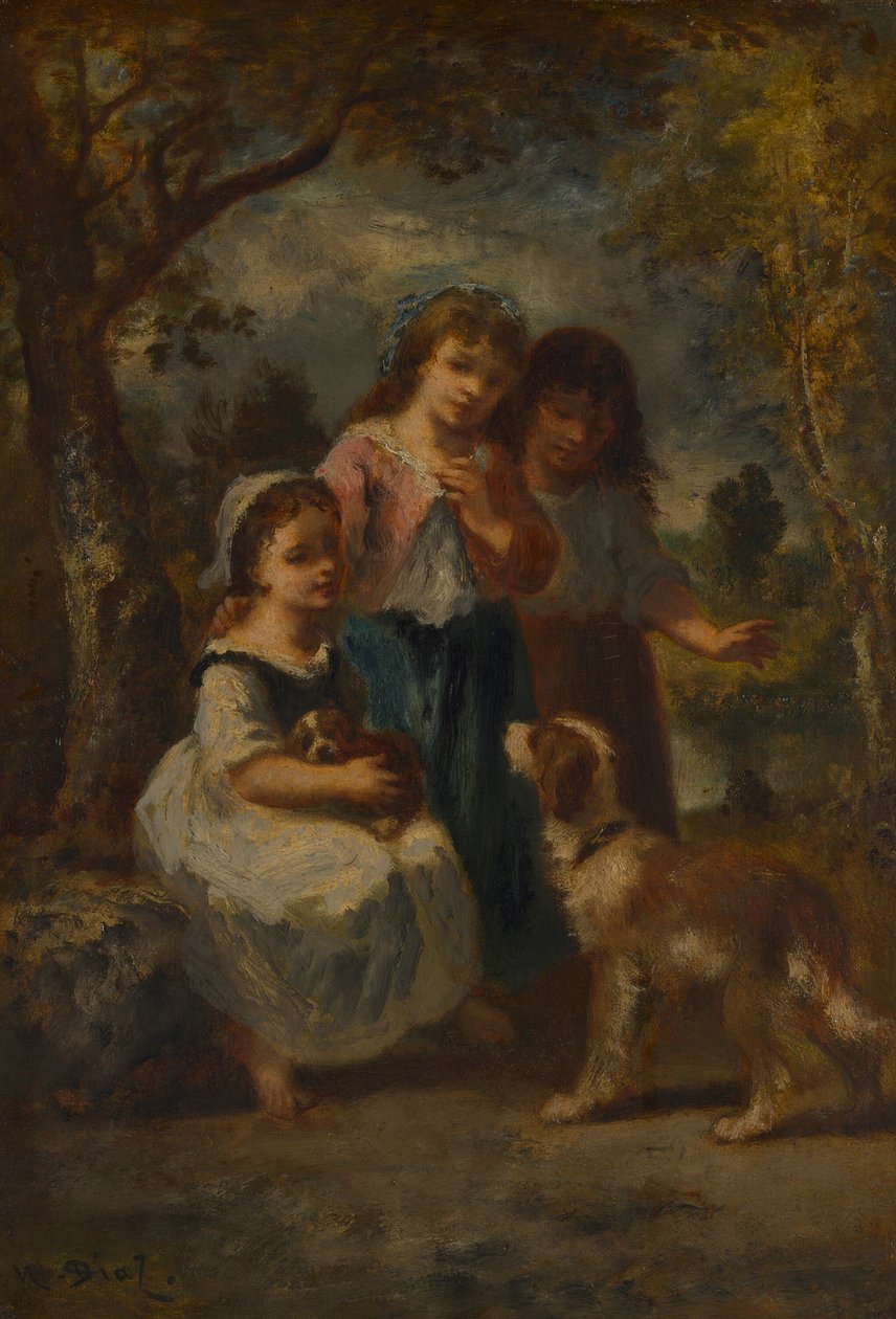 Üç Küçük Kız by Narcisse Virgile Diaz de la Peña