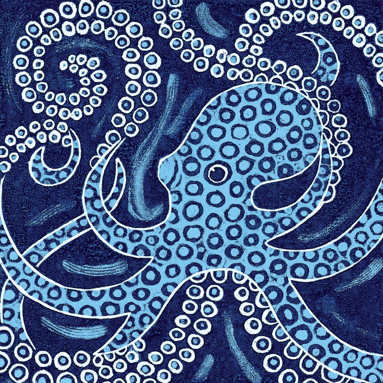 Mavi Halkalı Ahtapot, 2010 (renkli gravür) by Nat Morley
