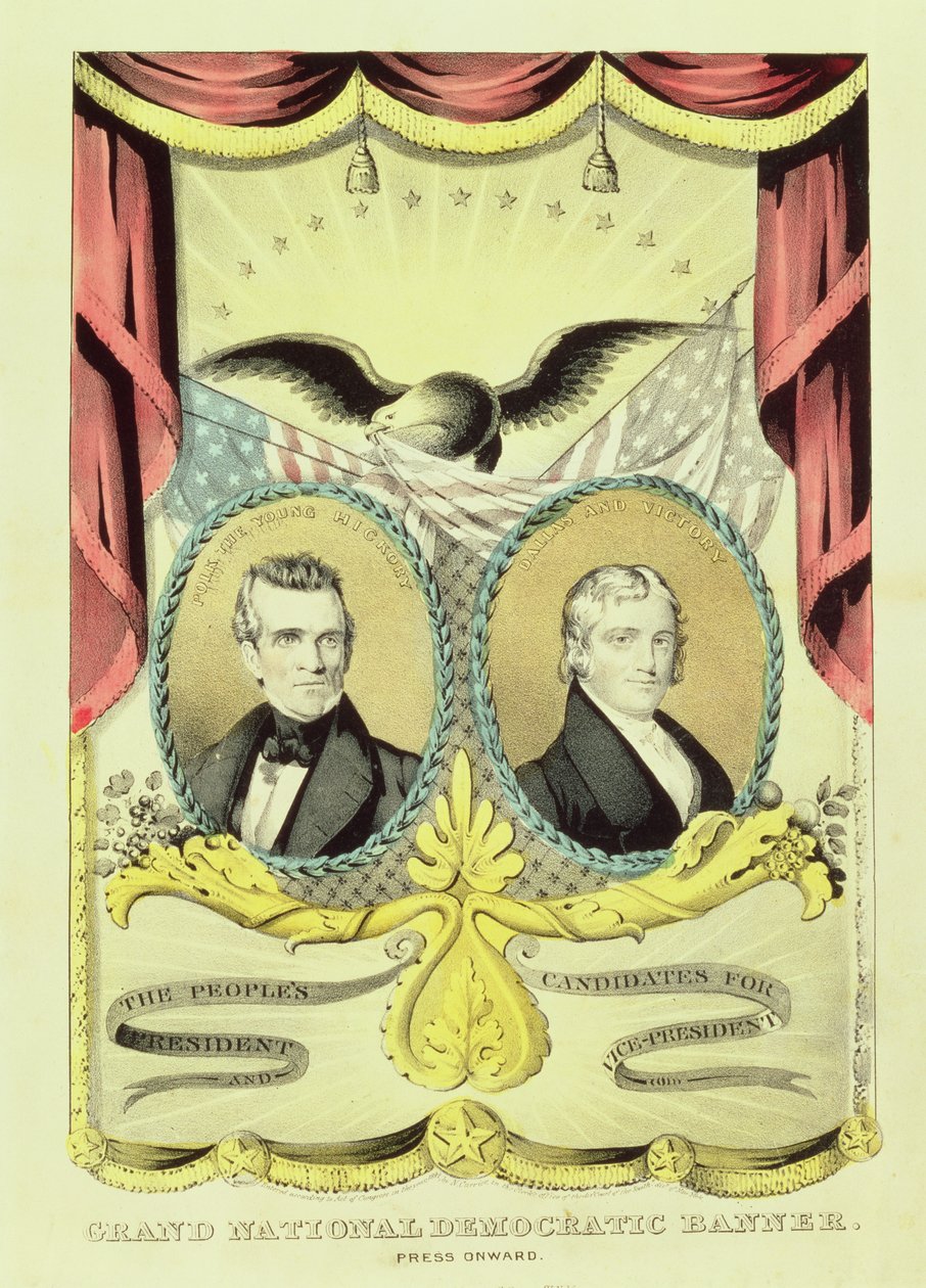 Büyük Ulusal Demokratik Kampanya Afişi, 1844 by Nathaniel Currier
