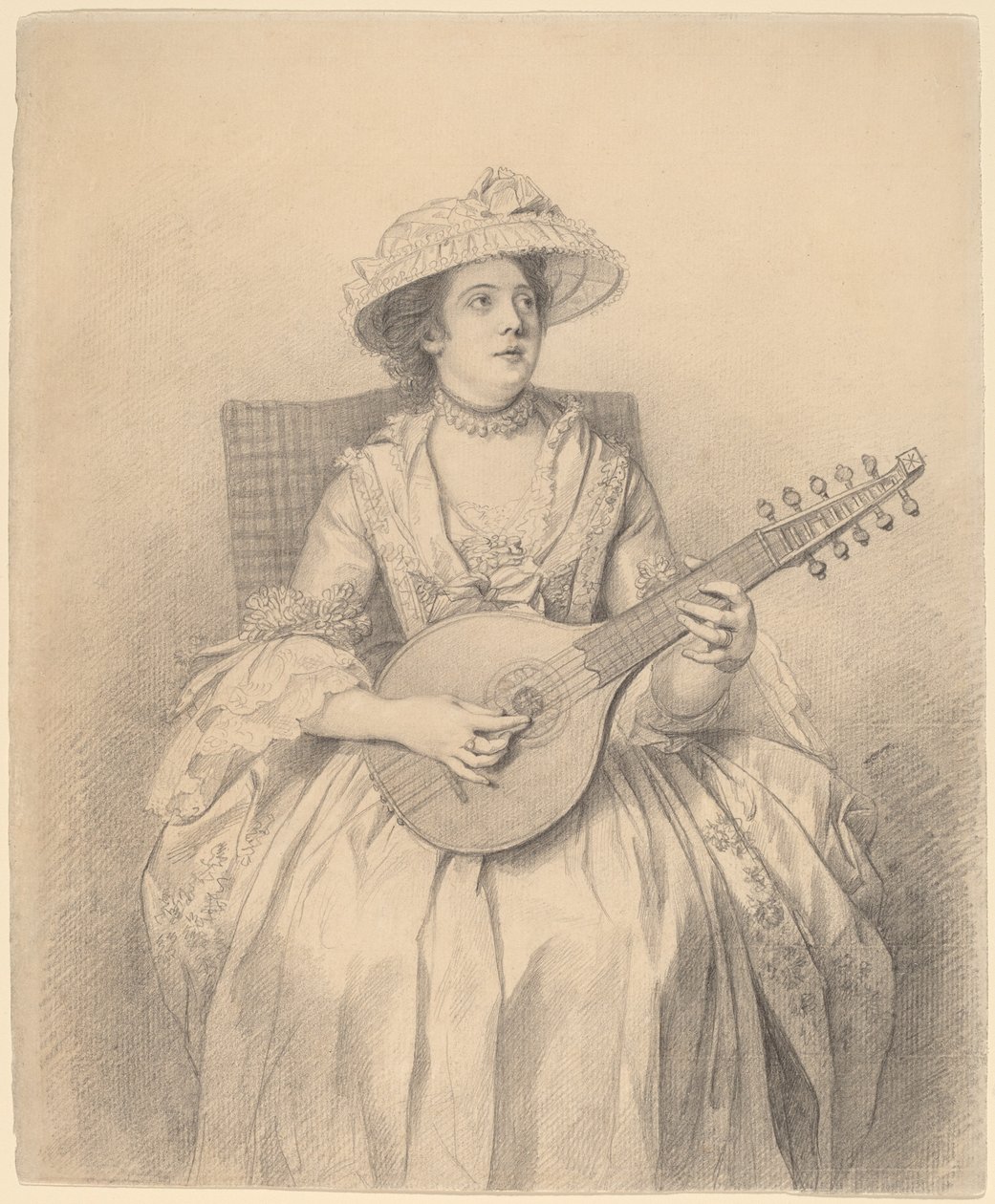 Cittern oynayan kadın by Nathaniel Dance Holland