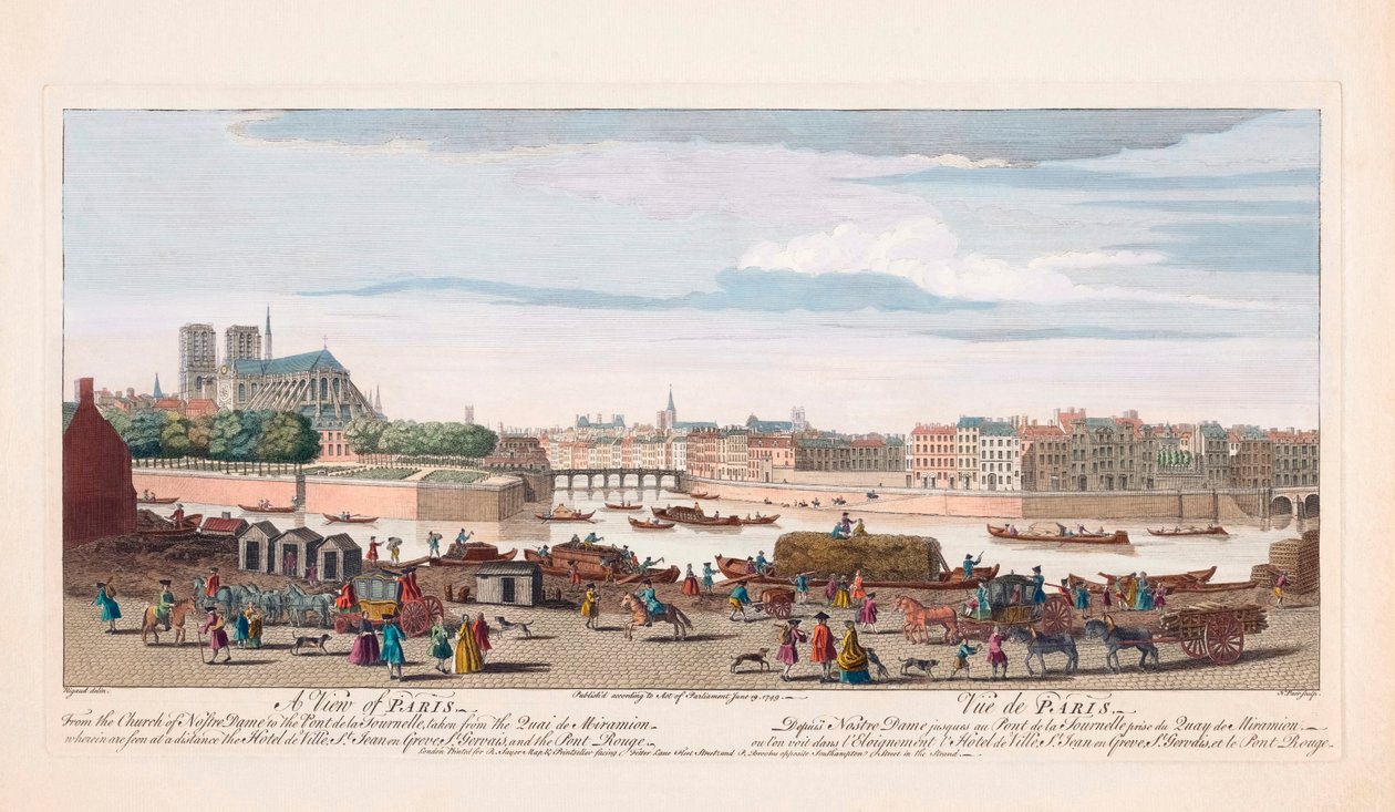 Paris'in 18. yüzyıl görünümü, Fransa (gravür) by Nathaniel Parr