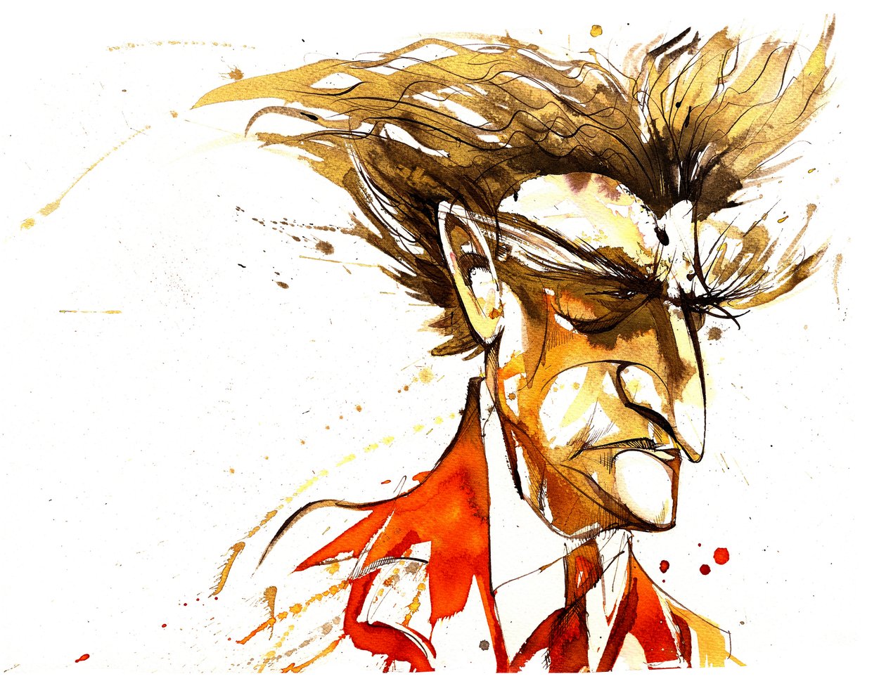Edgard Varese - renkli karikatür by Neale Osborne