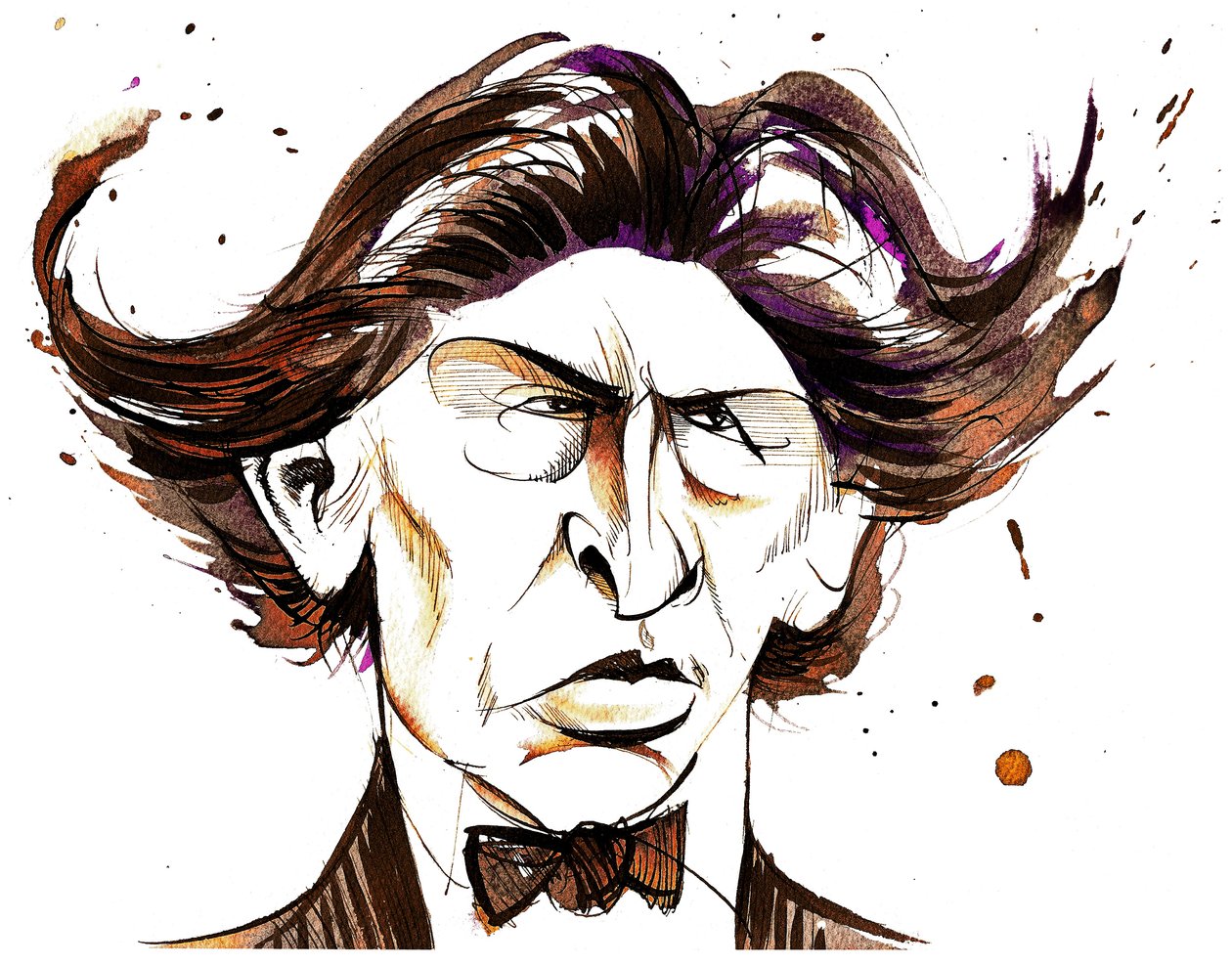 Ferruccio Busoni - colour caricature by Neale Osborne