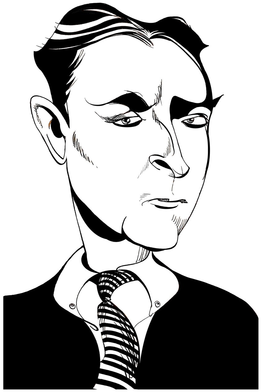 Francis Scott Fitzgerald - Amerikalı romancı ve kısa öykü yazarı karikatürü, 1896-1940 by Neale Osborne