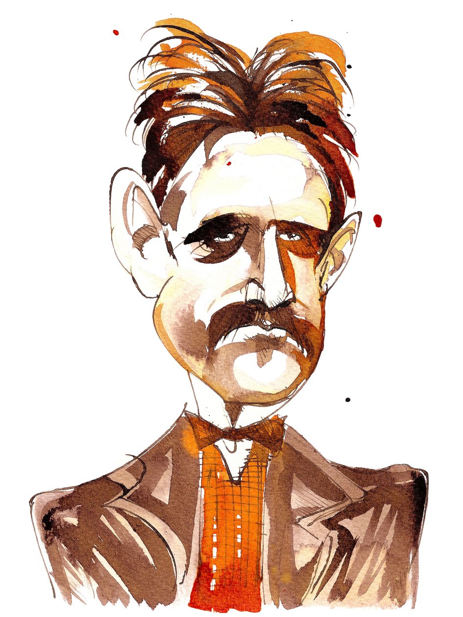 Jean Sibelius, genç bir adam olarak karikatürize edildi by Neale Osborne