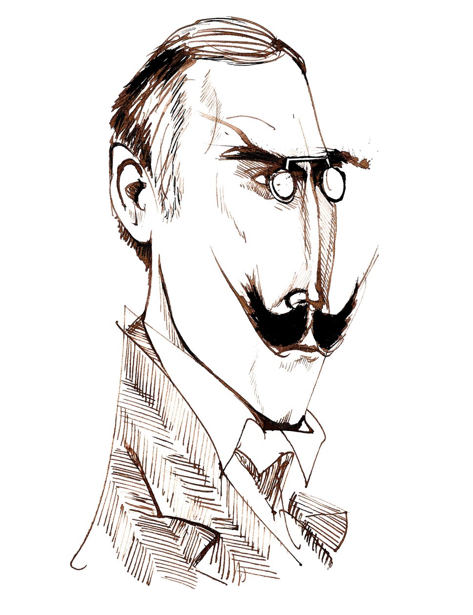 Knut Hamsun - karikatür by Neale Osborne
