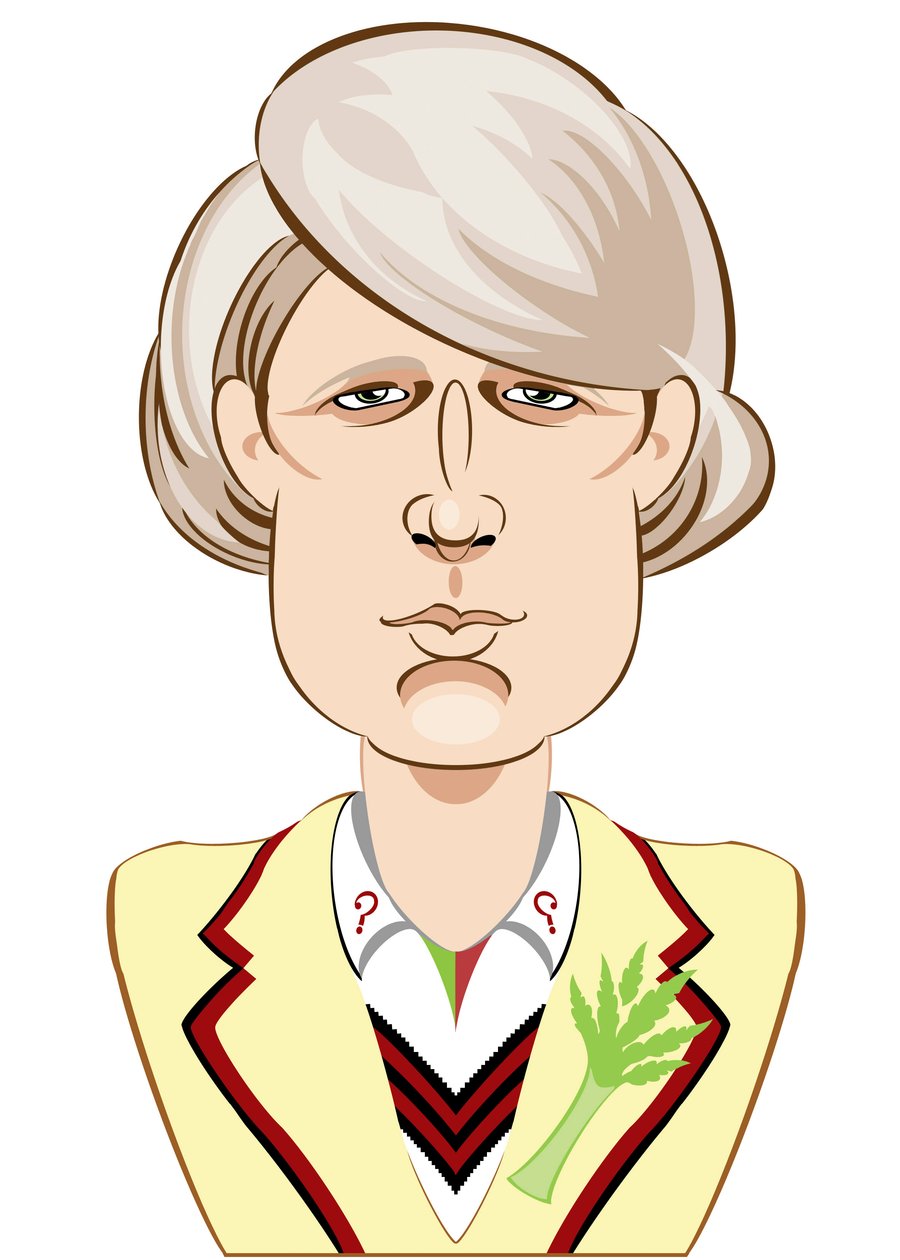 Peter Davison Doctor Who olarak - karikatür by Neale Osborne