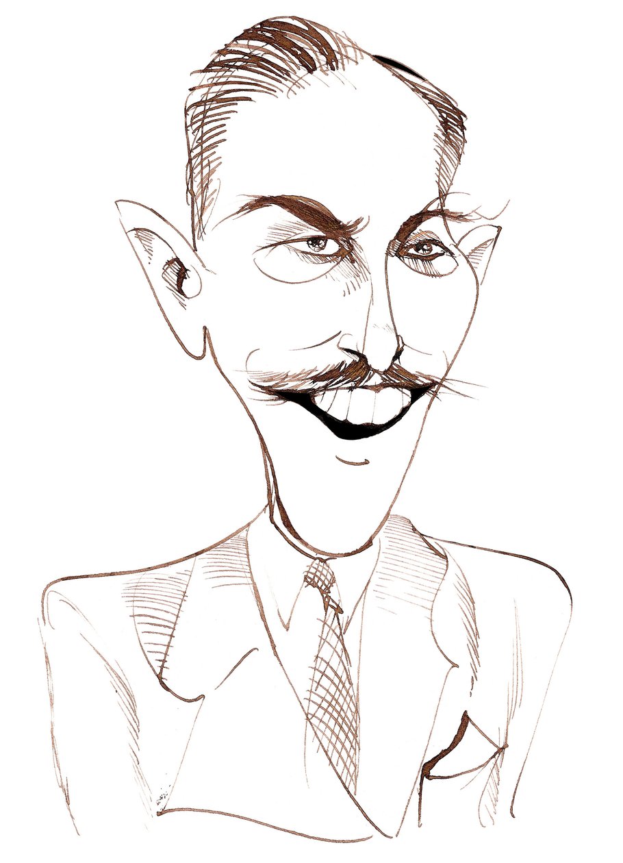 Walt Disney, Amerikalı film yapımcısı, iş adamı, karikatürist ve animatör; karikatür by Neale Osborne