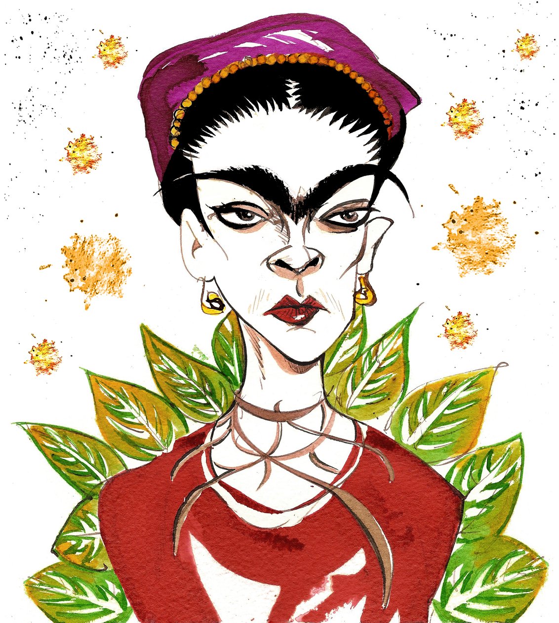 Frida Kahlo (mürekkep) by Neale Osborne