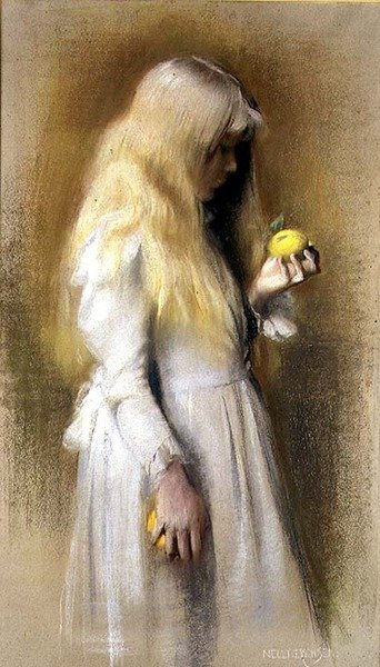 Altın Saç (kağıt üzerinde pastel) by Nelly Erichsen