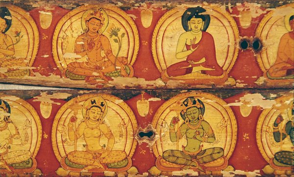 Dört Tanrı (ahşap üzerine mürekkep ve renk) by Nepalese School