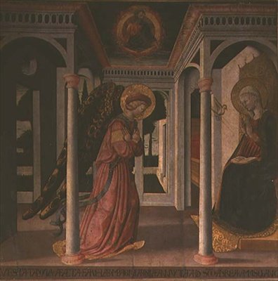 Müjde (panelde tempera) by Neri di Bicci