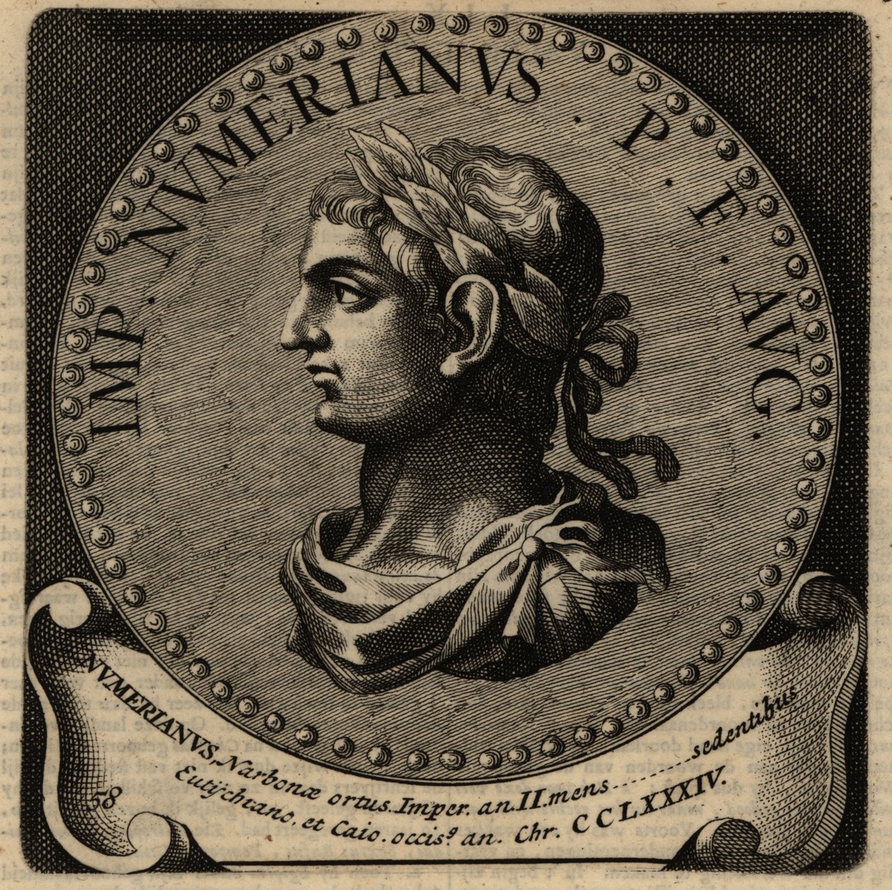 Roma İmparatoru Numerian'ın portresi. by Netherlandish School